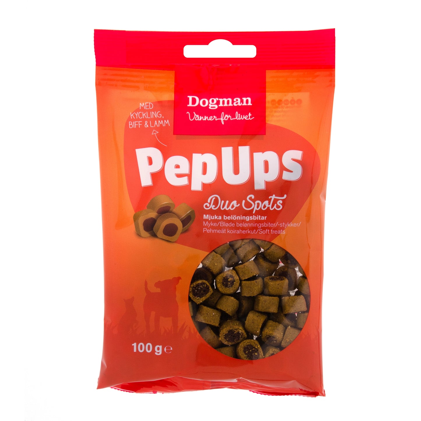Dogman PepUps Duo Spots Hundgodis – Kyckling, Biff & Lamm