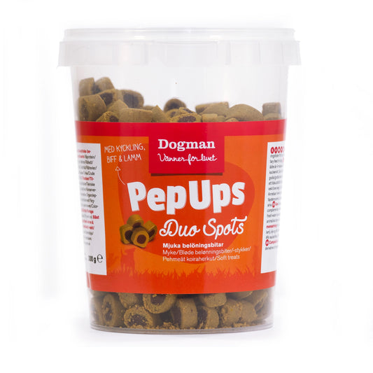 Dogman PepUps Duo Spots Hundgodis – Kyckling, Biff & Lamm