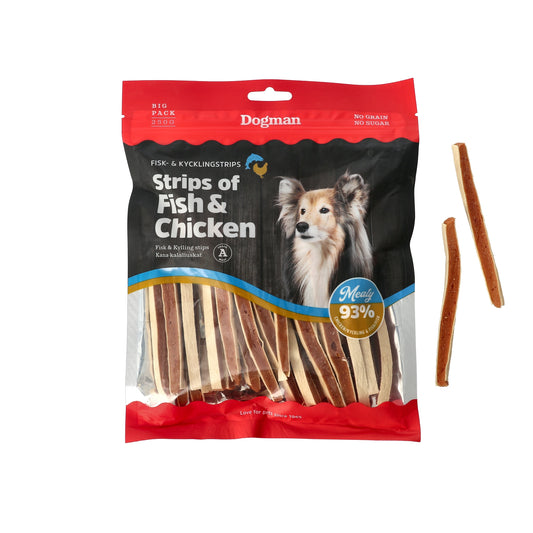 Dogman Strips of Fish & Chicken – Spannmålsfritt 7 pack